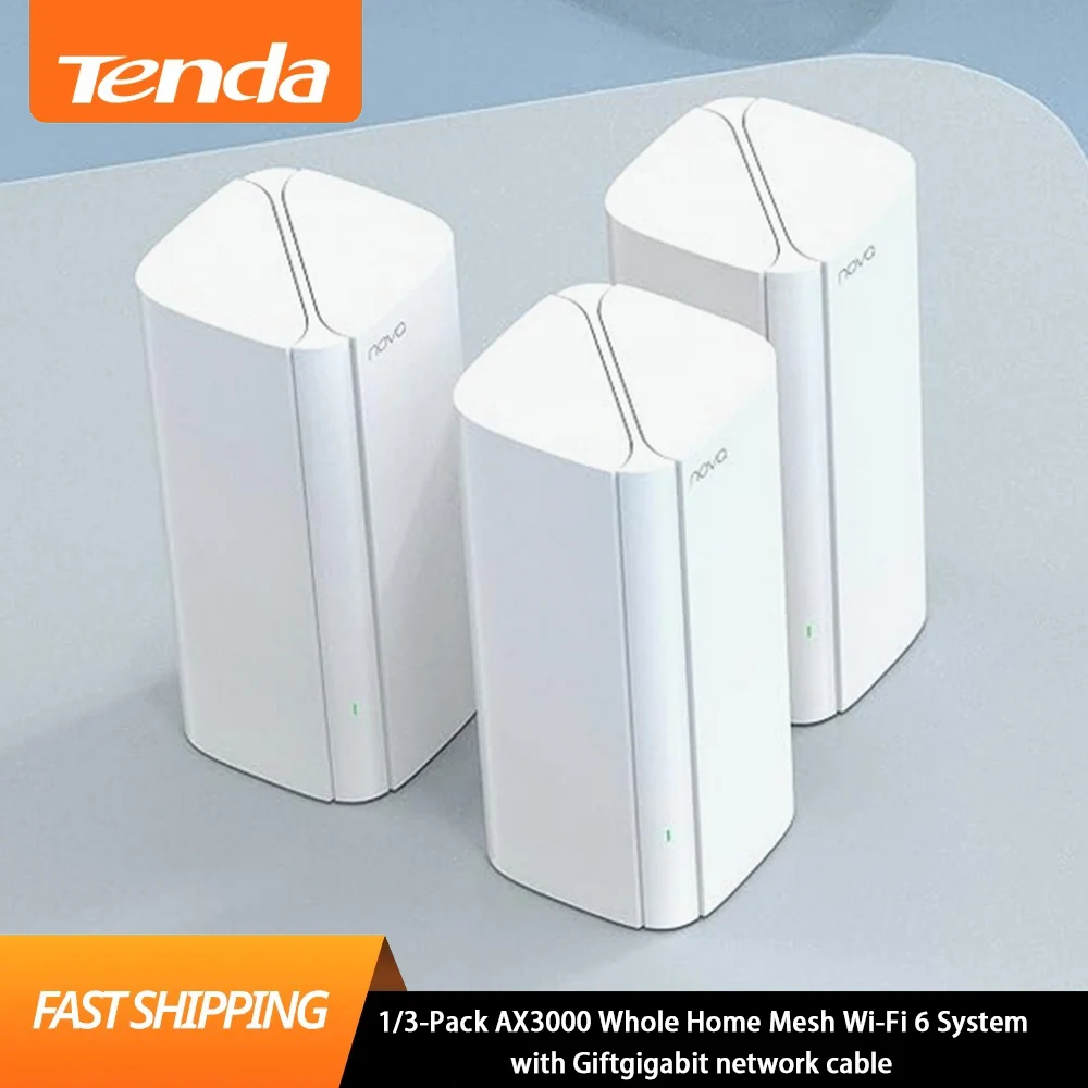 Gigabit Heart Whole Home Mesh Router 5g Sistema 2402mbps Experiência de Alta Velocidade Cobertura de 5500 Pés Ex12 Em12 Tenda-ax3000