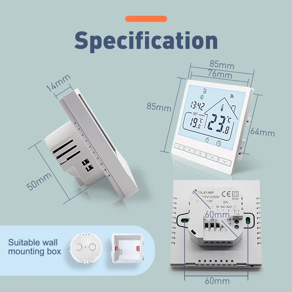 Tuya Wifi Smart Thermostat For Floor Heating Gas Boiler Room Temperature Controller Programmable Works with Alexa Google smart thermostat,smart thermostat socket,temperature controller