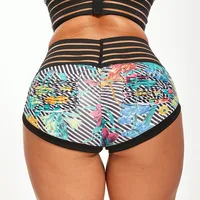 Fashionable Printed Shorts, High Waisted and Hip Lifting Sports and Fitness Running Three Quarter Pants - Image 5