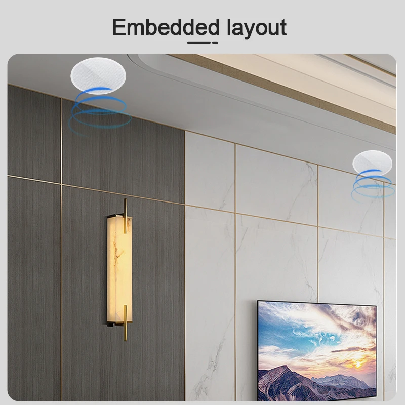 SUMWEE 5.25 Inch 30 Watts Ceiling Speakers Flush Mount Passive Perfect For Office Kitchen Living Room Bathroom 8Ω Speakers 4