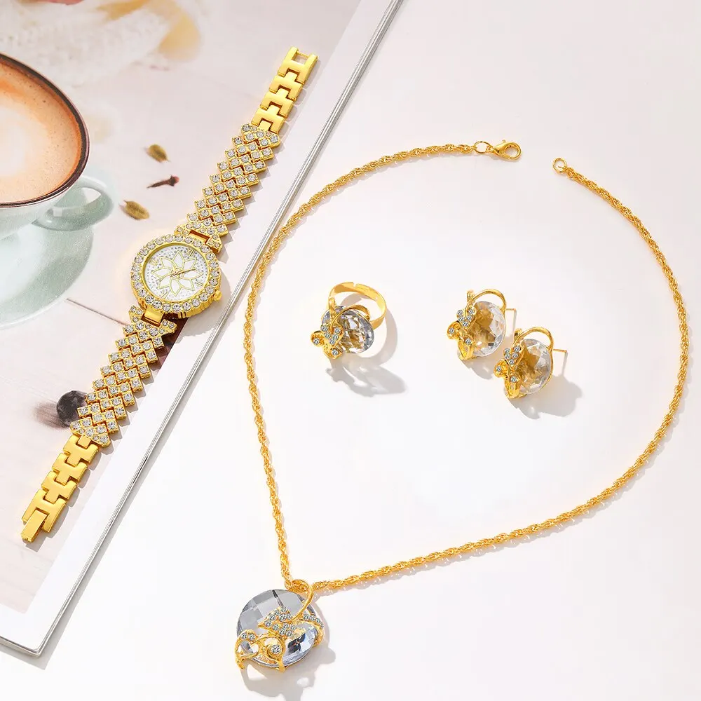 طقم ساعة + اكسسوار ( 5 قطعة )