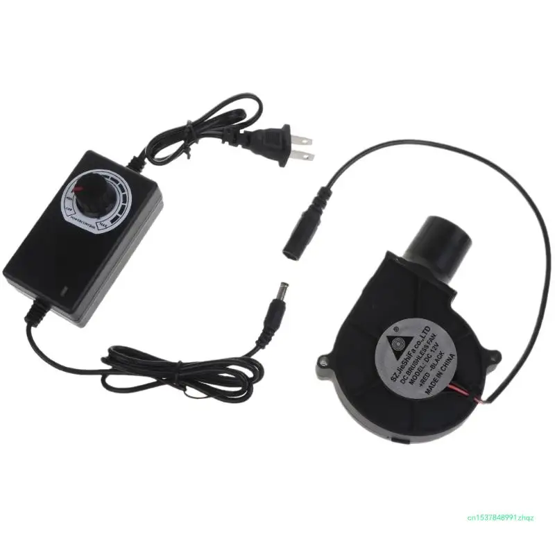 

12V US Plug Round for Head Blower High Air Volume Speed Control Outdoor Barbecue