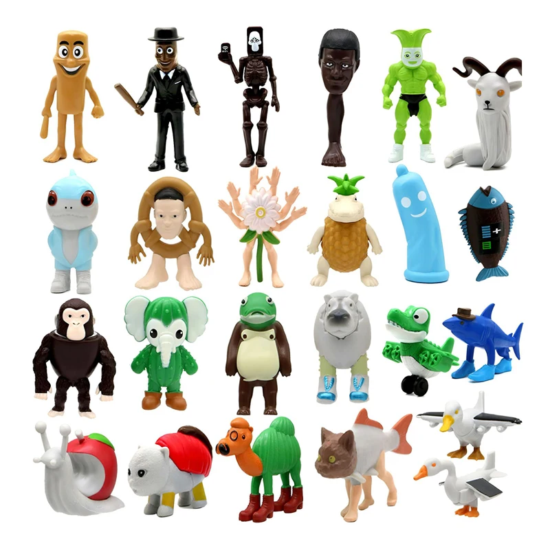 24pcs/set Italian Brainrot Tun Tung Sahur Action Figure