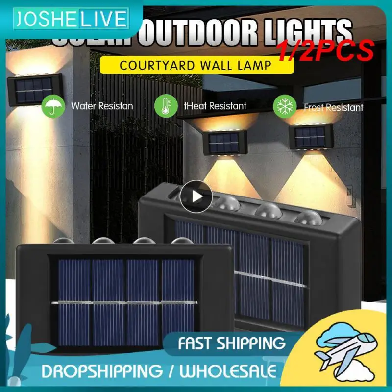 

1/2PCS Solar Wall Lamp Outdoor Waterproof Up And Down Luminous Lighting