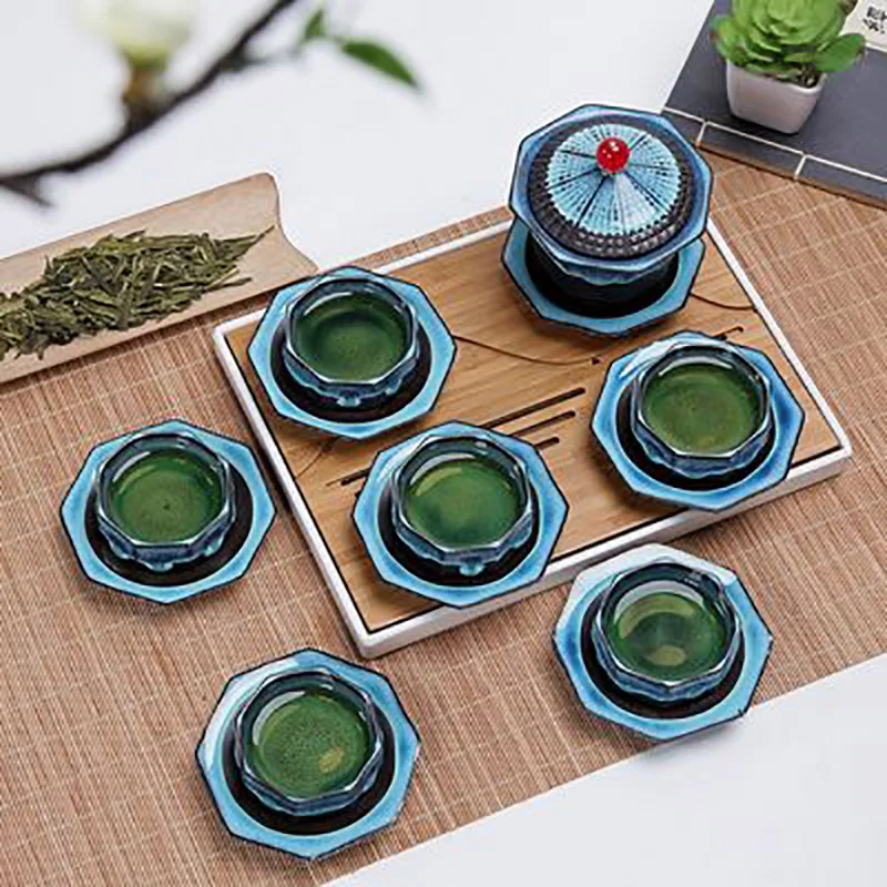Porcelain Gaiwan Tea Cup Luxury Tower Shape Ceramic Green Puer Kung Fu Tea Service Ceremony Set For Household Home Accessories
