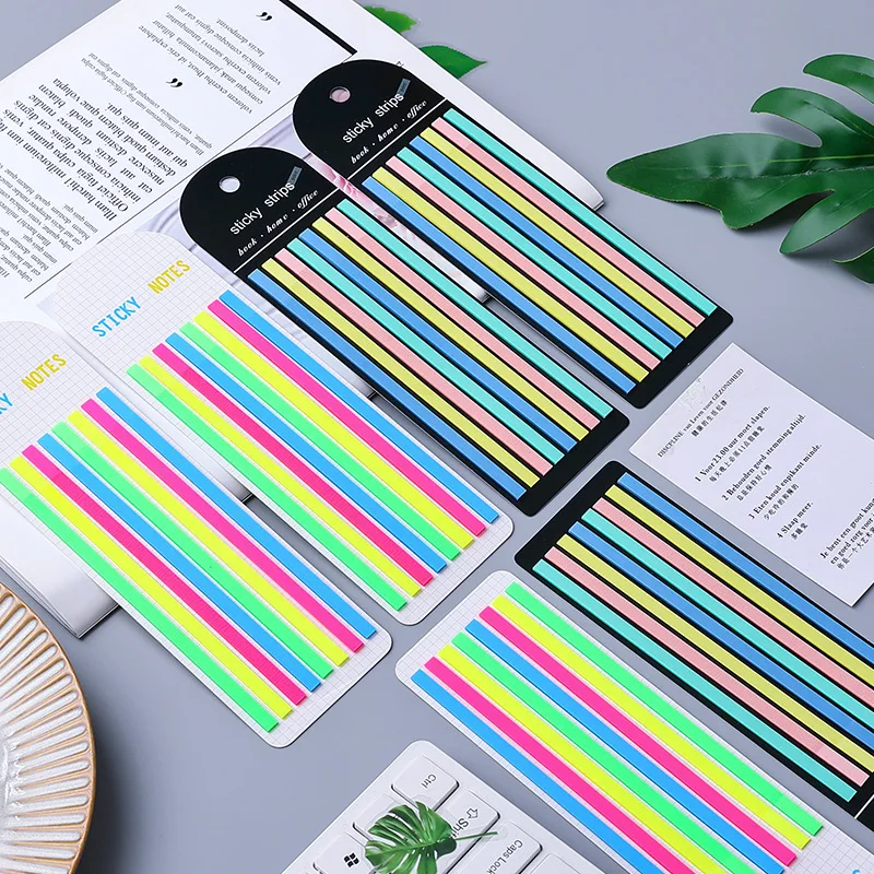 160-300sheets Rainbow Color Index Memo Pad Index Tabs Flags Sticky Notes Paper Sticker Notepad Bookmark  School Office Supplies