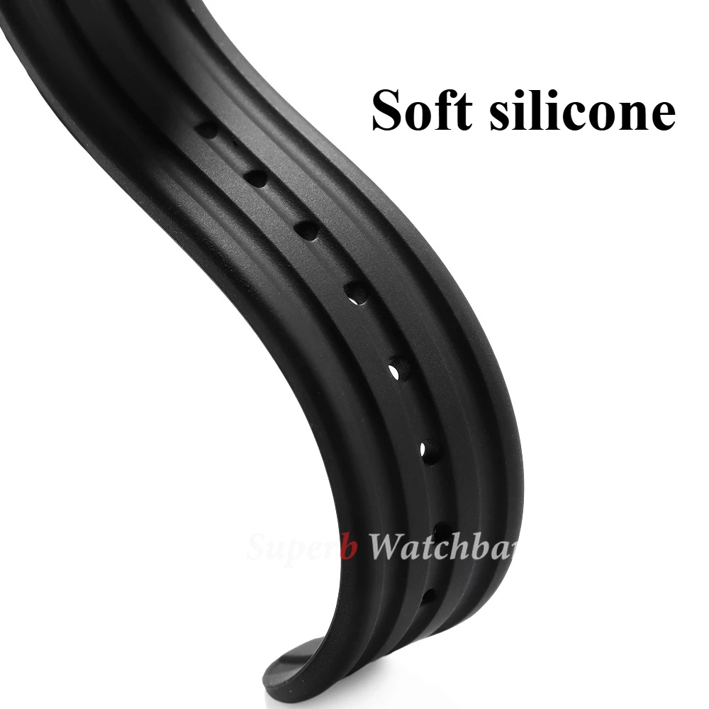 Waterproof Silicone Sport Watch Strap - 18mm Rubber Wristband Replacement