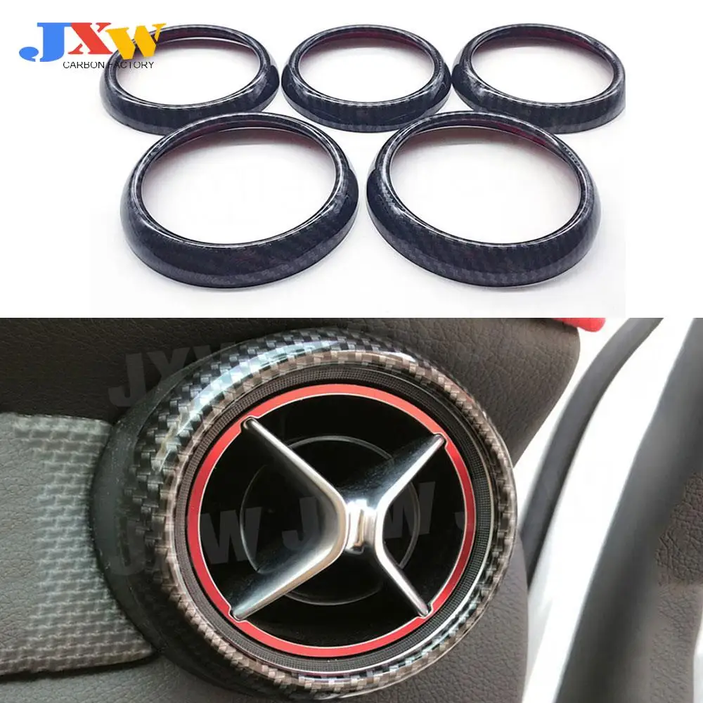 

For Mercedes Benz CLA GLA Class W117 X156 ABS Carbon Look Material Air Conditioning Vent Decorative Rings Car Accessorise