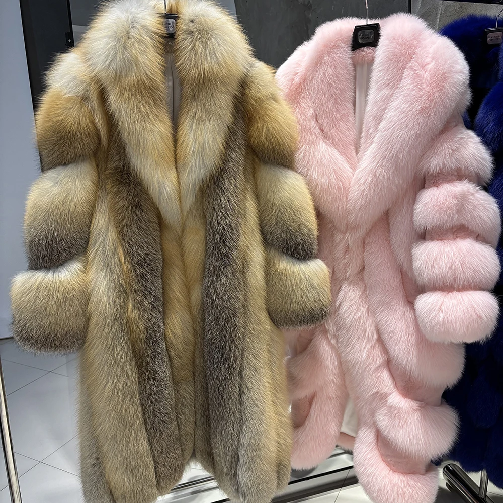 YOLOAgain 長さ108cm 高級リアルフォックスファージャケット