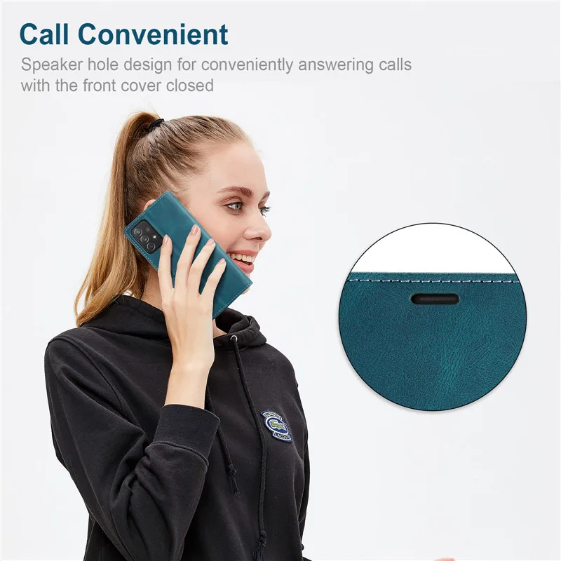 Magnetic Flip Leather Wallet Phone Case with Card Holder