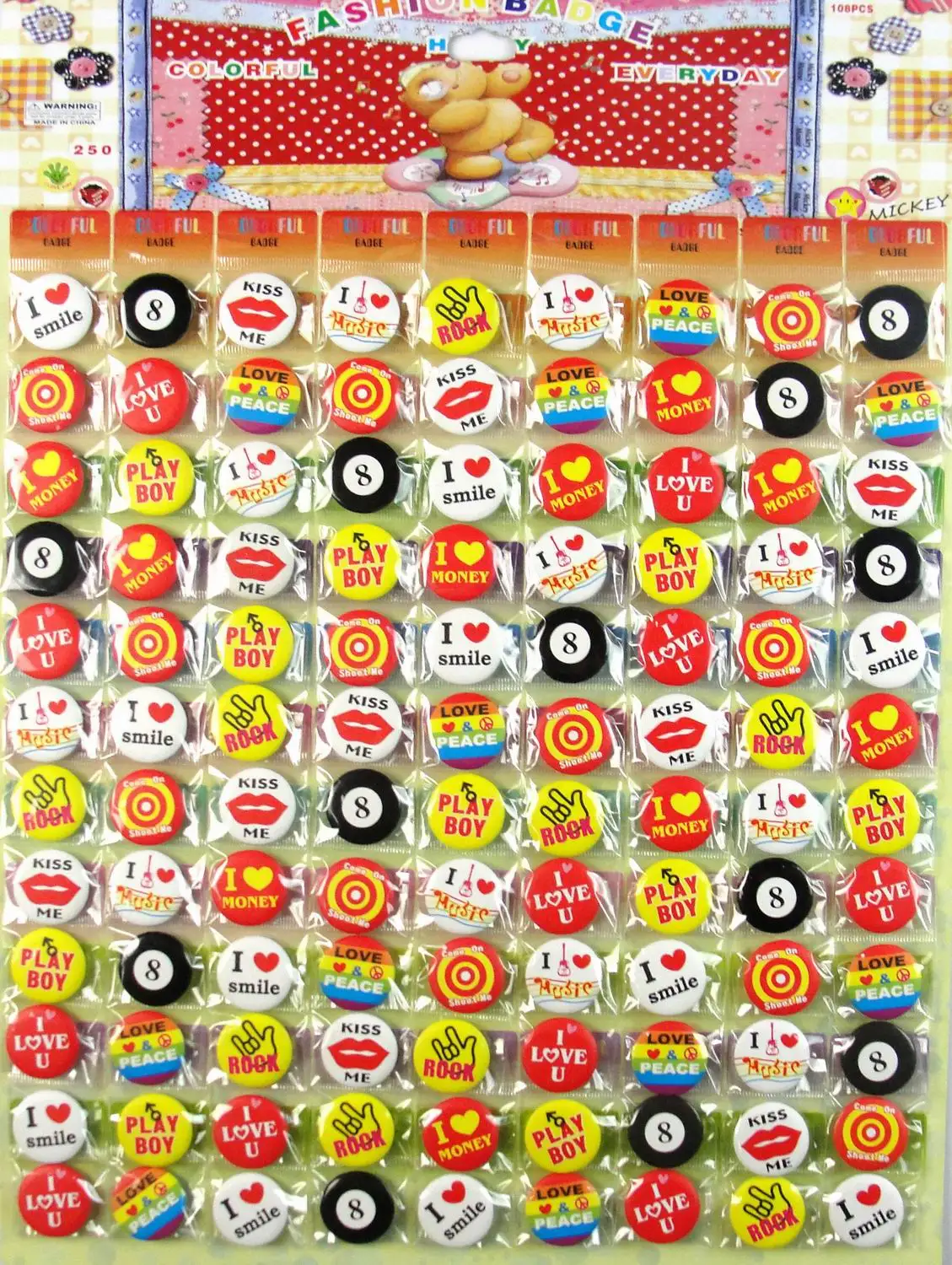 

48 шт./набор 108 шт./комплект, детский значок с мультяшным рисунком, 25 мм, 2,5 см, 45 мм, 4,5 см, оптовая продажа