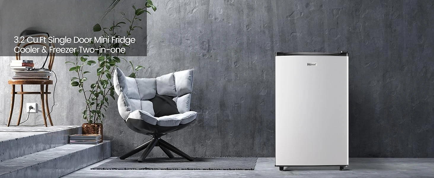 98A silver mini fridge