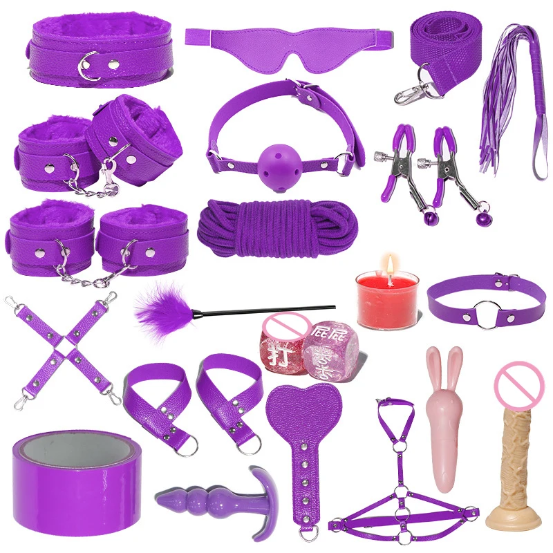 

JiuaiSM Prop Set Bundle Chest Clip Cuff Leather Whip Adult Couple Sex Toy Sex Toy Breast Clip Cuff Leather Whip Twenty Piece Set