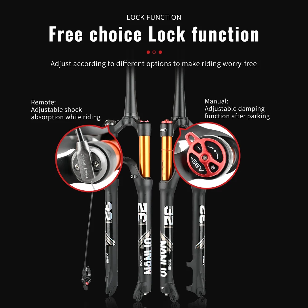 NANLIO MTB Bicycle Suspension Fork Magnesium Alloy Air Fork, 26 27.5 29er Inch Mountain Bike 32 RL 100mm Bicycle Accessories - Image 3