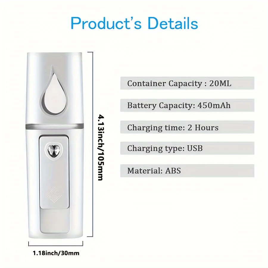 Nano-Mist Hydration Meter Home Portable Humidifier Face Cold Spray Moisturizing Beauty Cute Mini Handheld Sprayer 4