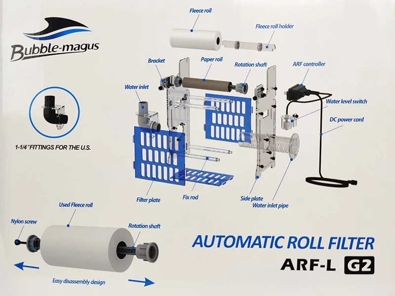 Bubble Magus ARF G2 Automatic Roller Filter Aquarium Fish Tank Auto Fleece Sump Filtration System ARF-L-G2 ARF-M-G2 5