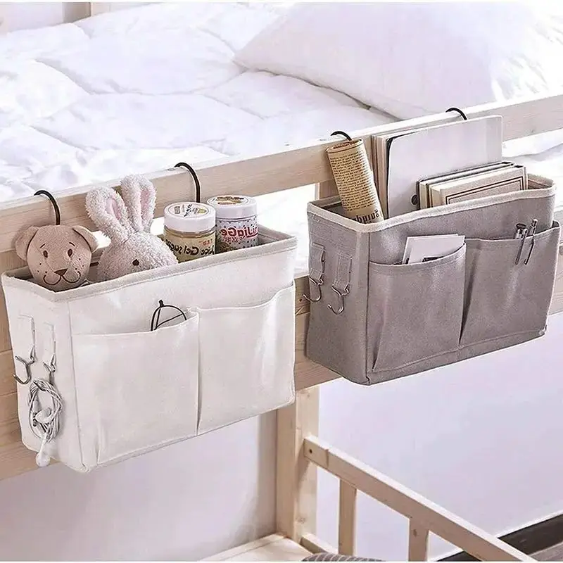 Storage Bag 1pc Portable Essential Hanging Storage Bag Dormitory Bedside Storage Basket Multifunctional Canvas Basket