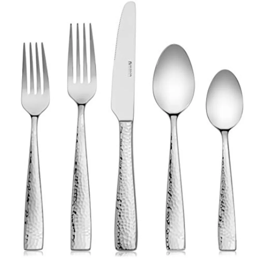 Hammered Stainless Steel 18/10 Flatware Silverware Service for 4