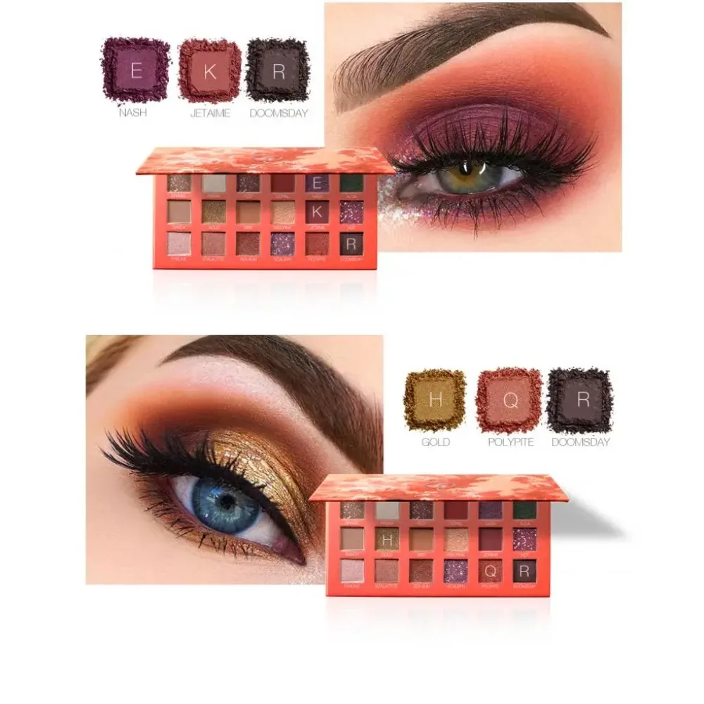 

18 Colors Matte Shimmer Eyeshadow Palette Smoky Pigment Powder Matt Glitter Blue Eye Shadow Make Up Cosmetic