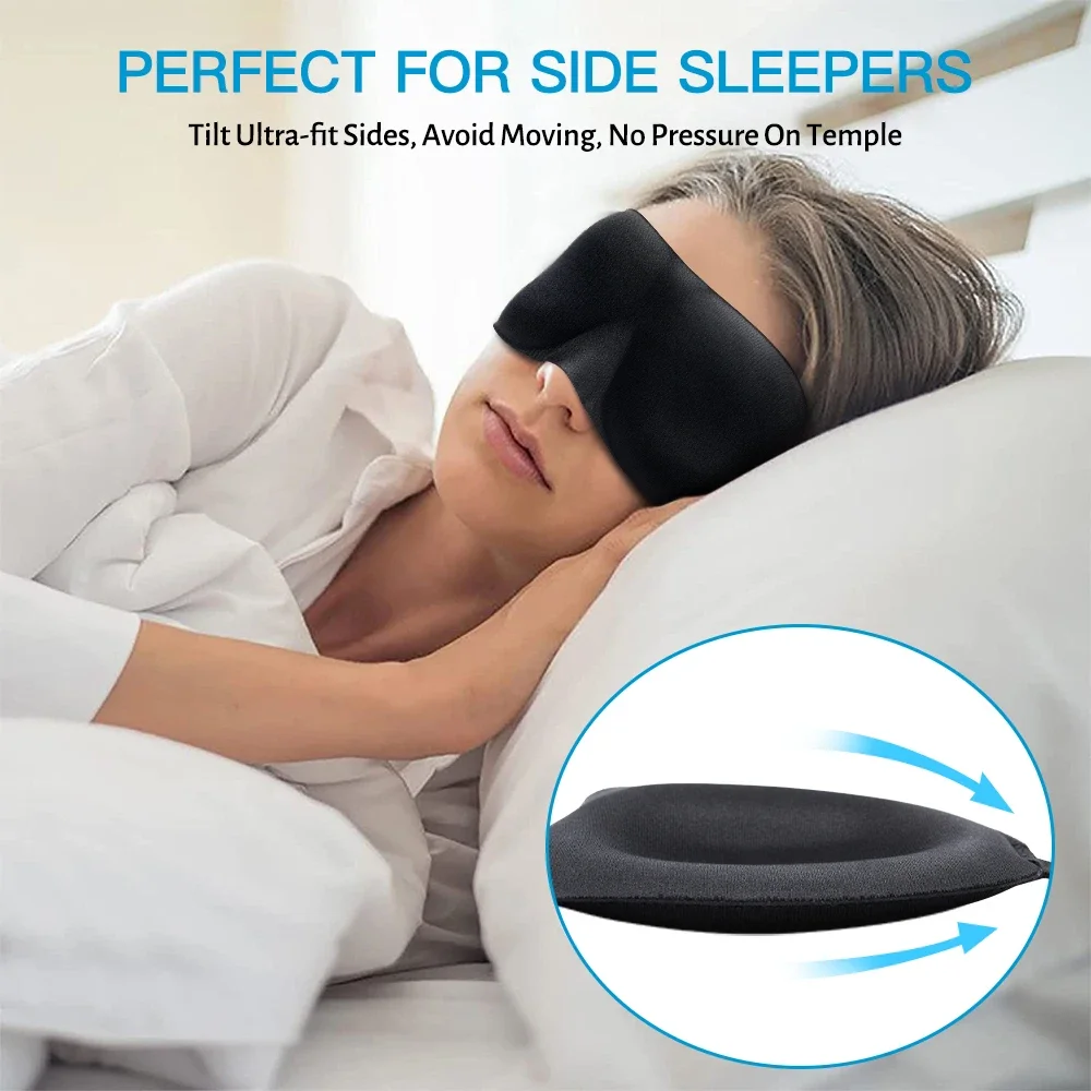 Eye Mask 3D Sleep Blindfold Soft Memory Foam for Sleeping Travel Blockout Light