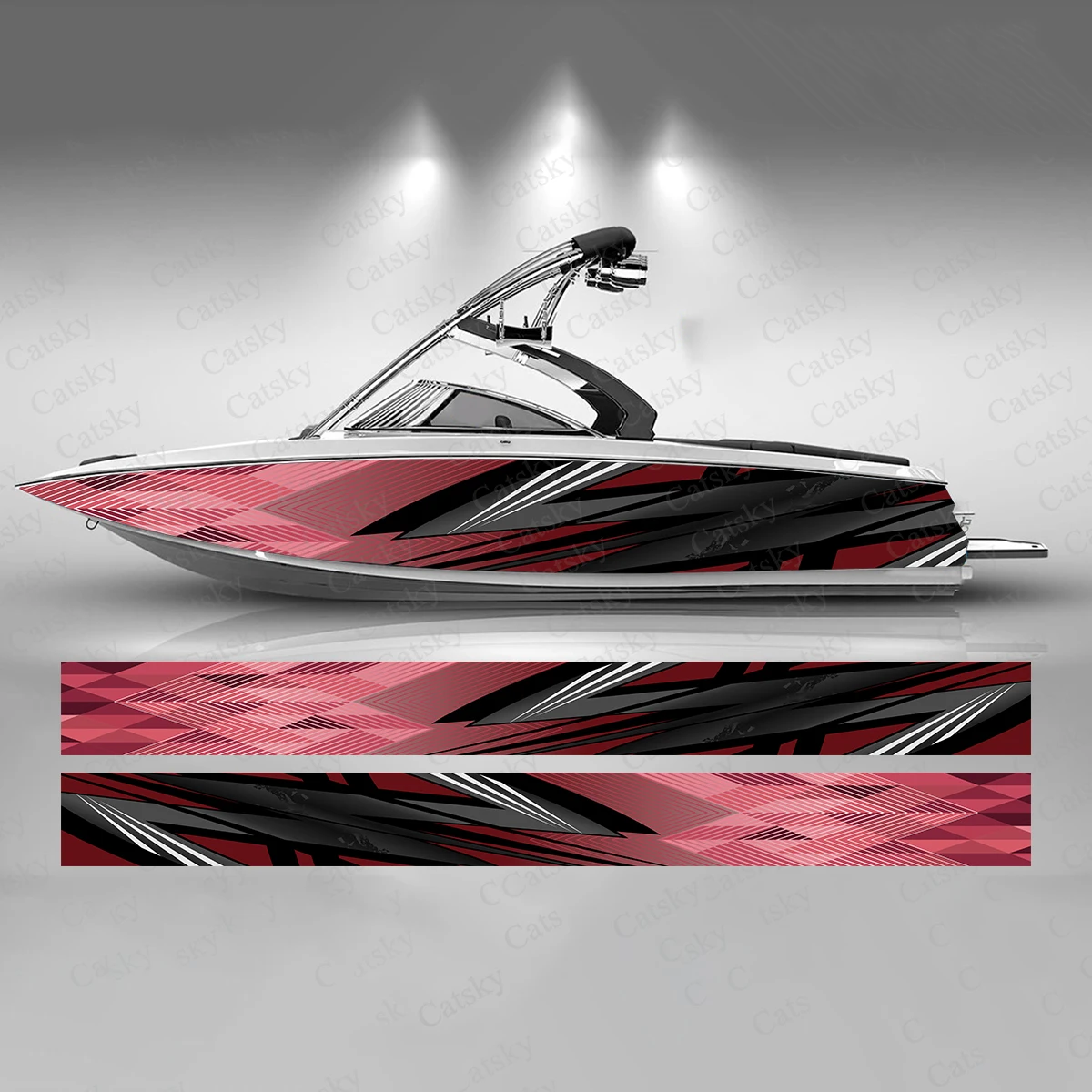 

Abstract Pink Design Colorful Boat Sticker Fashion Custom Fish Boat-Sticker Vinyl Waterproof Boat Wrap Graphic Boat Wrap Decal