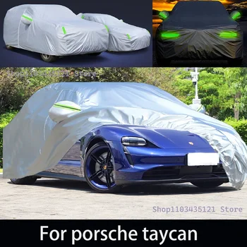 Per porsche taycan Protezione esterna Coperture per auto complete Copertura per neve Parasole Accessori per auto esterni antipolvere impermeabili