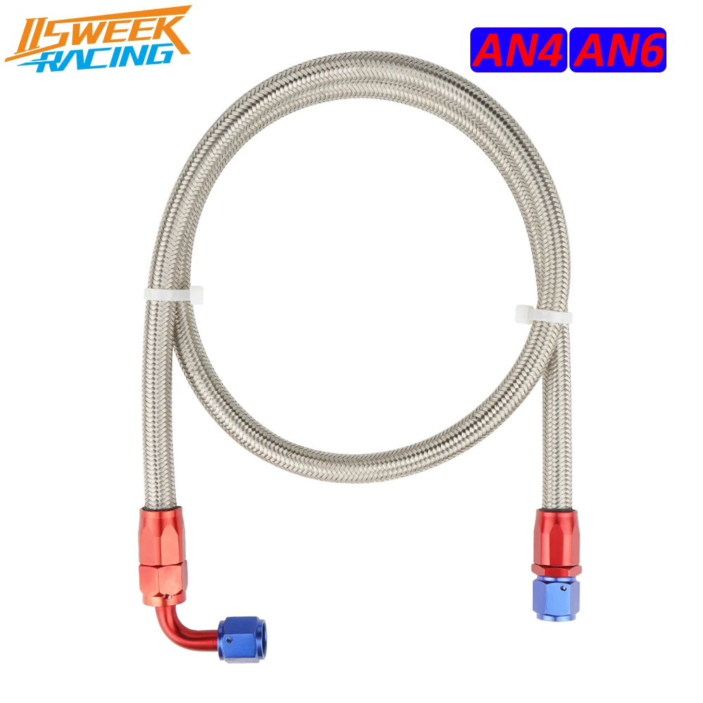 AN4/6 Fuel Line Hose Fitting Kit Stainless Steel Braided Hose End