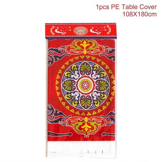 Mubarak Disposable Table Cloth Ramadan Decoration for Home EID Islamic Muslim Party Supplie Ramadan Kareem Eid Al Adha Gifts