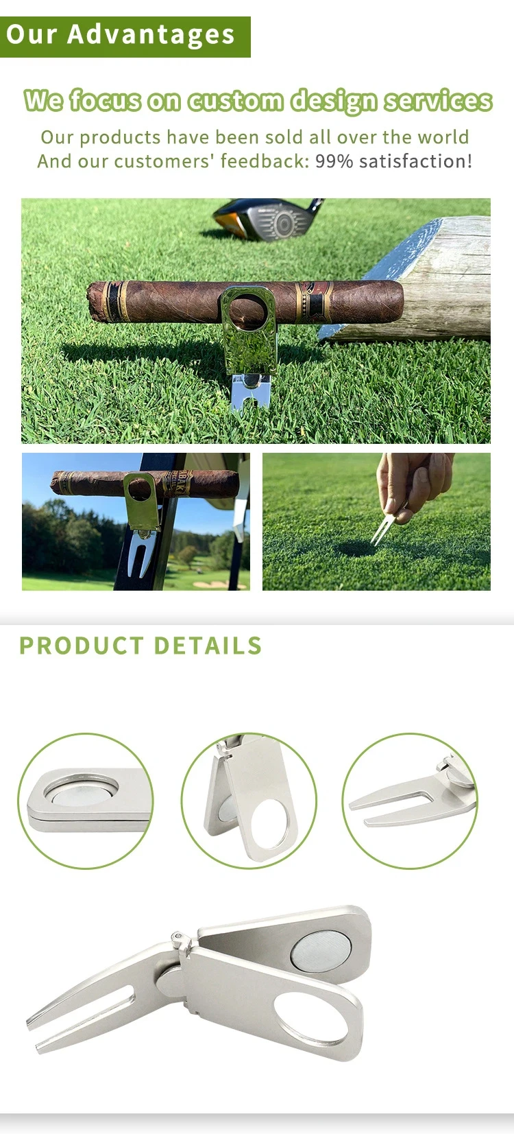 Golf Zigarre Halter Magnetische Zigarre Halter für Golf Warenkorb Einstellbare Winkel Stogie Clips Langlebige Legierung Zigarre Clip Warenkorb Zubehör – Detail 2