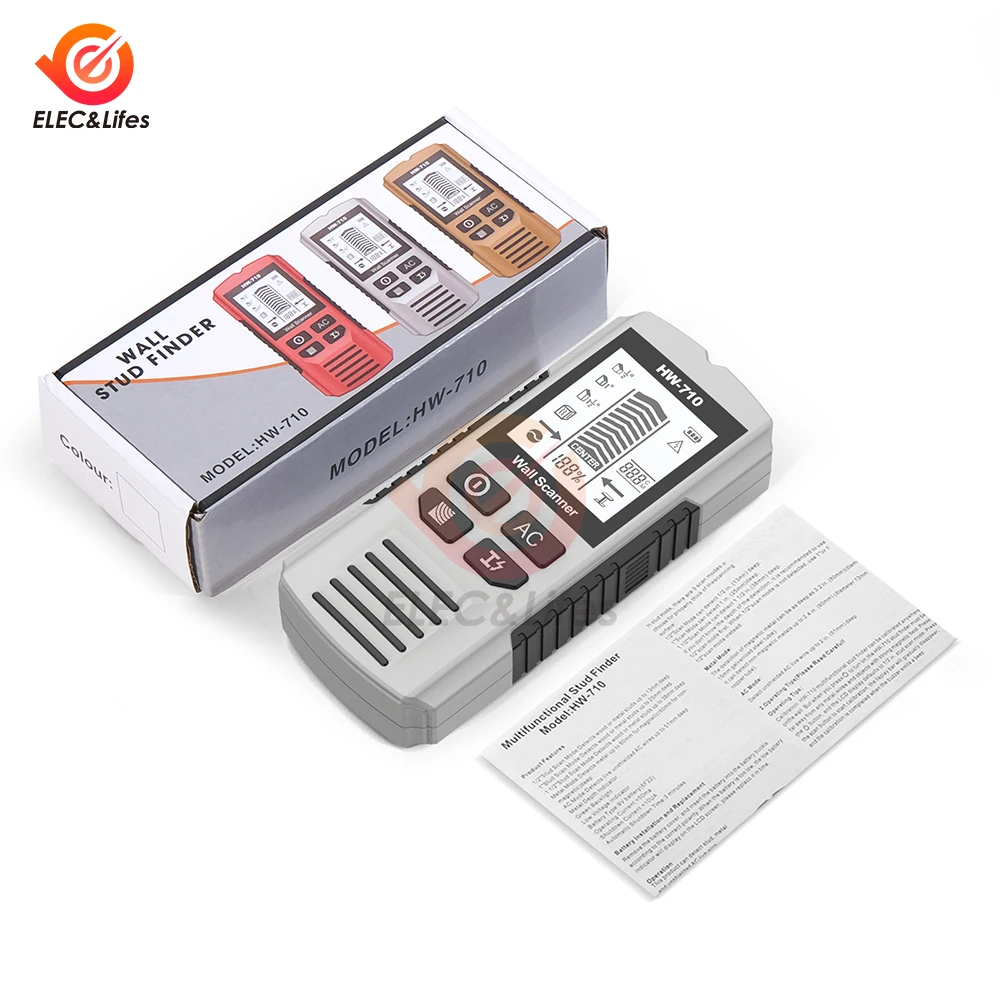 Wall Stud Finder Sensor Metal Detector AC Live Wires Detection