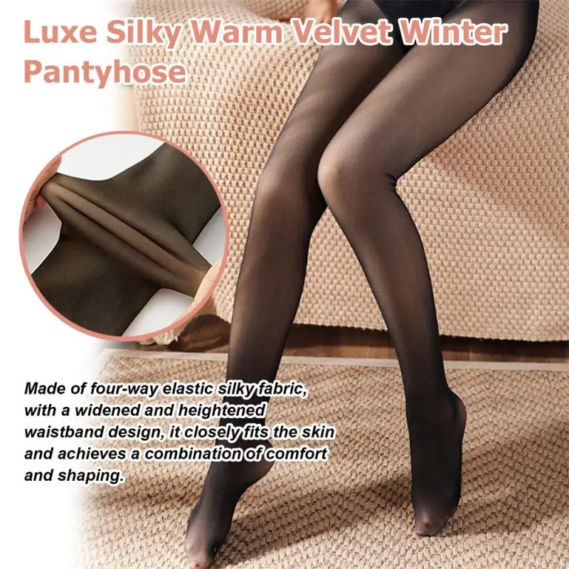 Women Tight Plus Size Warm Winter Fleece Pantyhose High Waist Female Stretchy Autumn Velvet Thermal Stocking Women