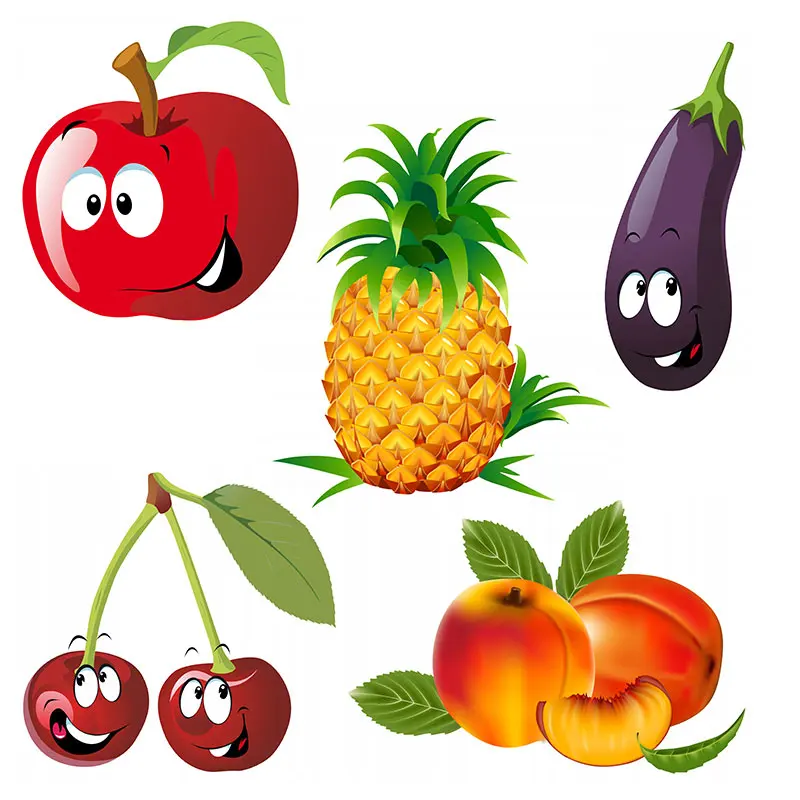 M409 Tempting Fresh Fruits And Vegetables Stickers Kitchen Decorative Dining Room Decals wall stickers self adhesive stickers kitchen wall sticker