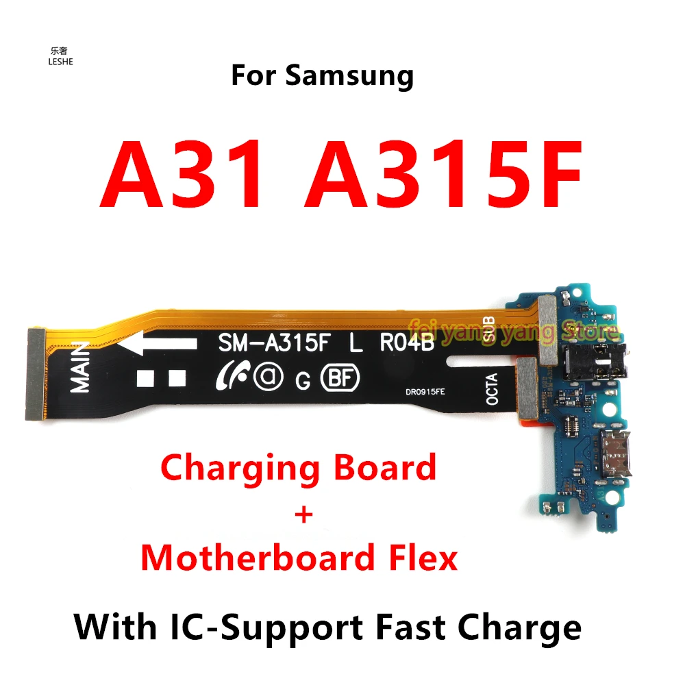 

USB Charging Board Port Dock Connector + Main Board Motherboard Flex Cable For Samsung Galaxy A31 A315F A315G A315N A315