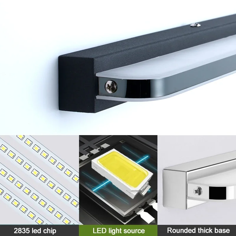 LED Wall Lamp Waterproof LED Mirror 9W 12W Front Light AC220V Wall Mounted Bathroom Liviling Room Bedroom Makeup
