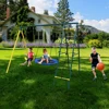 Swing Set for Kids Outdoor Backyard Playground Swing Set with Ladder and Basketball Hoop 5