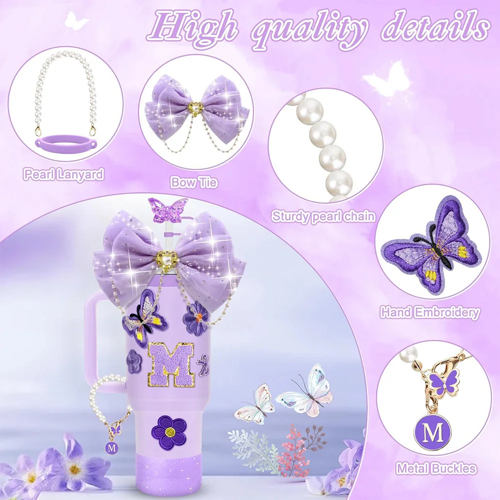 Violett 12tlg. Tassen-Zubehör-Set für Stanley 40oz.