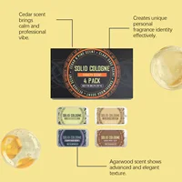 Coffret 4-en-1 de Cologne Solide aux Phéromones Parfum Boisé – Libération Durable de Fragrance Naturelle pour une Confiance Envoûtante – Baume Solide Déodorant de Poche 6