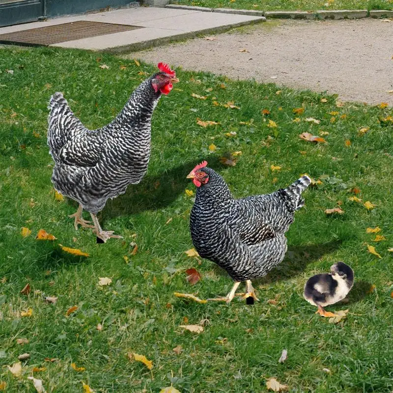 Metal Chicken Yard Art Metal Hen And Chicks Garden Stakes 3X Weather-Resistant Iron Hen Chicks Spikes For Landscape Easter