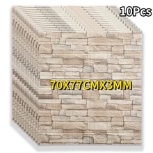 

10PCS Imitation Brick Self Adhesive Wall Stickers Waterproof Wallpaper for TV Headboard Dining Tea Living Room Wall DIY Decor