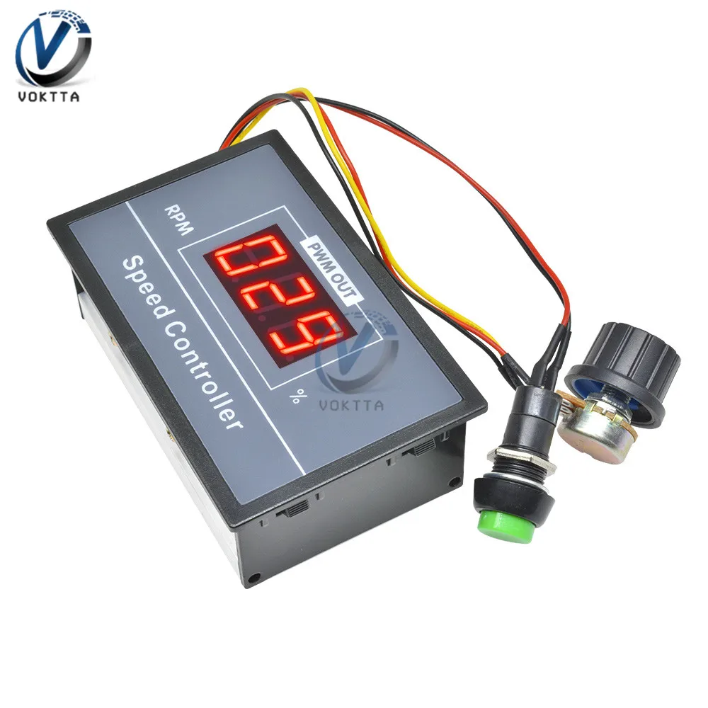 30A DC 6V 12V 24V 48V PWM Motor Speed Controller LED Digital Display 0~ adjustable Voltage Regulator W/ Potentiometer Switch