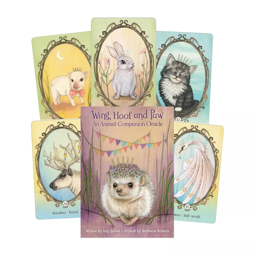 

10.4*7.3cm Wing Hoof and Paw Oracle An Animal Companion Oracle 44 Pcs Cards