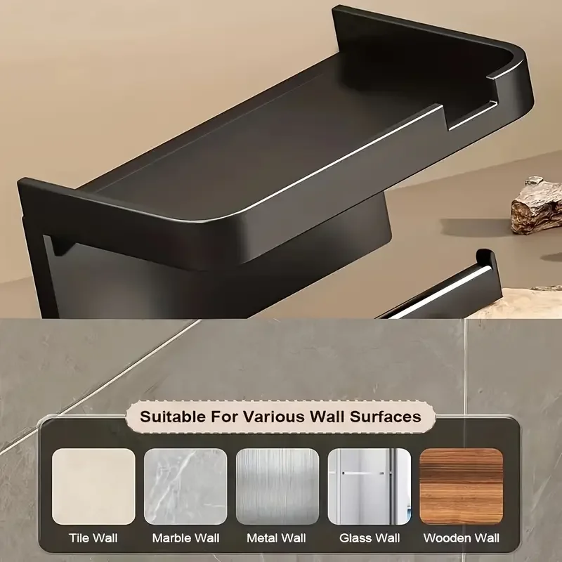 No-Hole Toilet Paper Box Roll Paper Towel Rack with Storage for Household Bathroom 1pc