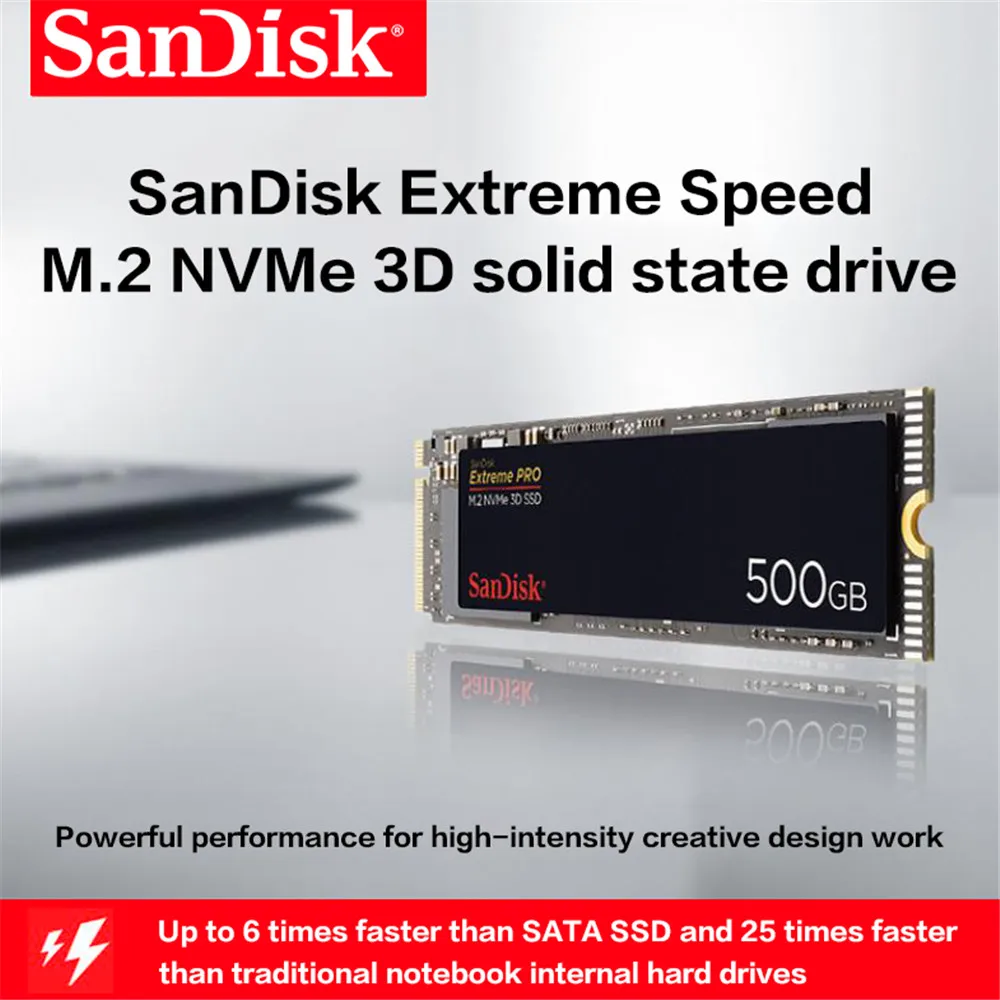 サンディスクエクストリームプロssd 500ギガバイト1テラバイト2テラバイト高速内部ソリッドステートディスクハードドライブM.2 2280 nvme  3D ssdデスクトップノートpc用