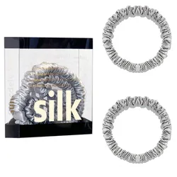 Luxury Mulberry Silk Scrunchies - No-Damage Hair Ties & Sleep Hairbands - Real Silk (2PCS Box 20)