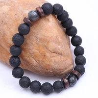 Volcanic Stone Bracelet for Men Lava Wooden Beads Bracelet Tibetan Buddha Wrist Chain Women Men Jewelry Gift New Bracelets 5