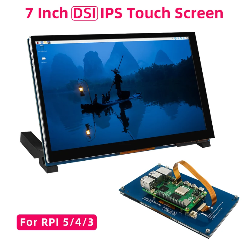 Dsi Touch Screen para Raspberry pi Monitor Padrão Ips Display Rpi 3b 3b 800×480 Lcd Mipi Csi Cabo Rpi Pi5 7
