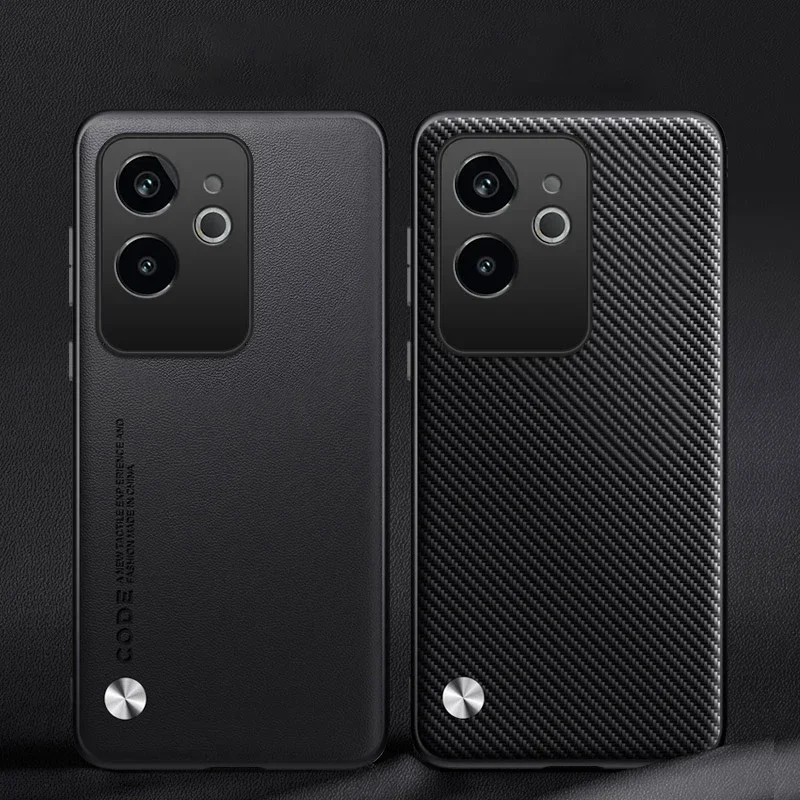 Luxury Carbon Fiber Leather Phone Case - Premium Silicone Protection and Full Camera Coverage