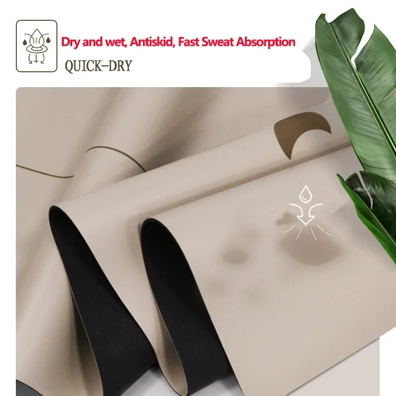 Yoga mat 183cm natural rubber PU yoga mat thickened widened shock-absorbing non-slip sweat-absorbent sun-moon fitness meditation mat