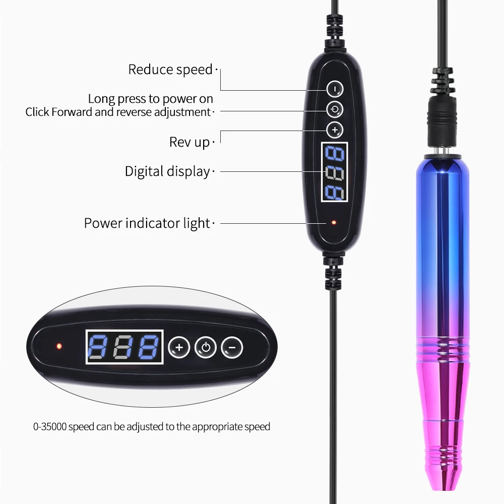 CNHIDS 네일 드릴 머신, 조정 가능한 네일 파일, 네일 액세서리, 젤 네일 광택제 샌딩기, 전문 도구 매니큐어 세트, 45000RPM