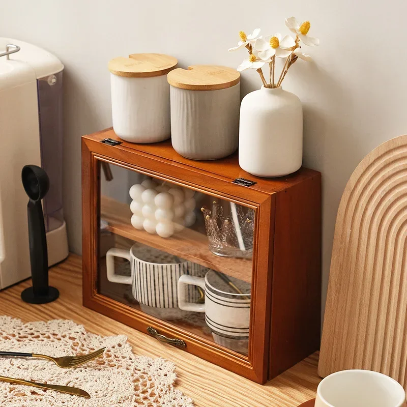 Wood Display Cabinet Vanity Table Holder Action Display Blind Box Handmade Doll Shelf Storage Holders Kitchen Organizer Racks 4